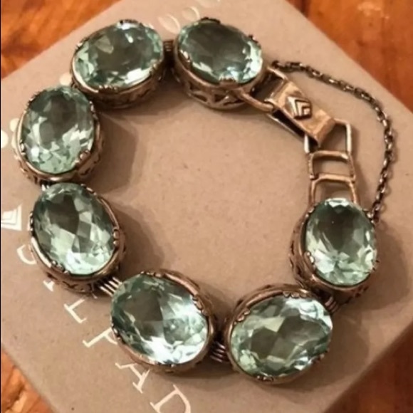 Silpada Sterling Aqua Glass Statement Bracelet - Picture 3 of 8